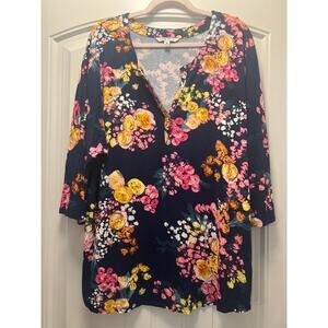The Pioneer Woman Women’s Whimsical Floral Stretch Pullover Top Size‎ XXL Multi